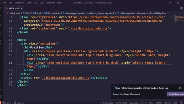 Bootstrap 45-dars. Position смотреть онлайн