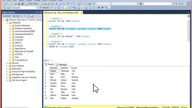 21 - SQL SELECT TOP Clause - Learn SQL from www.SQLServerLog.com [HD] смотреть онлайн