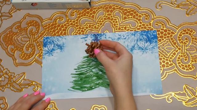 Нетрадиционная техника рисования шишкой.#BerryKids смотреть онлайн