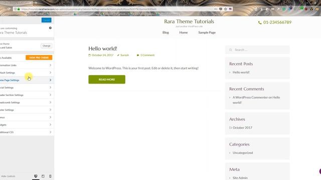 Step 2: Setting up Static Front Page | Spa and Salon WordPress Theme смотреть онлайн