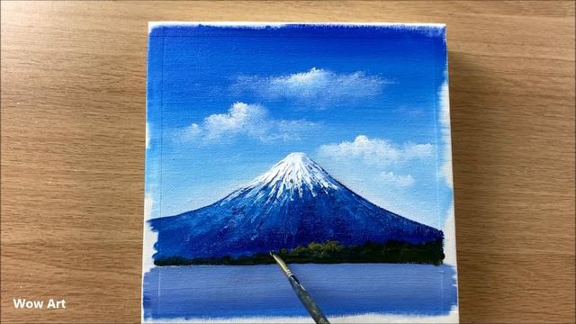 Daily Challenge #72 / Easy Acrylic / Simple Painting in acrylic Mt Fuji Cherry Blossom смотреть онлайн