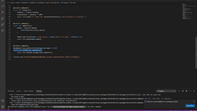 Making a Discord bot with Discord.py | Part 6: Clear смотреть онлайн