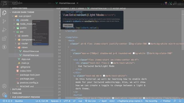 Dark & Light Mode With Vue, VueUse & Tailwind CSS смотреть онлайн