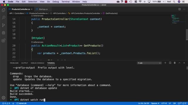 016 Reading the data from the Database in the API смотреть онлайн
