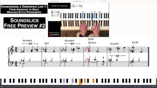 Free Preview 2 - Harmonizing a Diminished Line 1 - Soundslice Edition смотреть онлайн