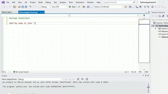 escape character in python with simple program example смотреть онлайн