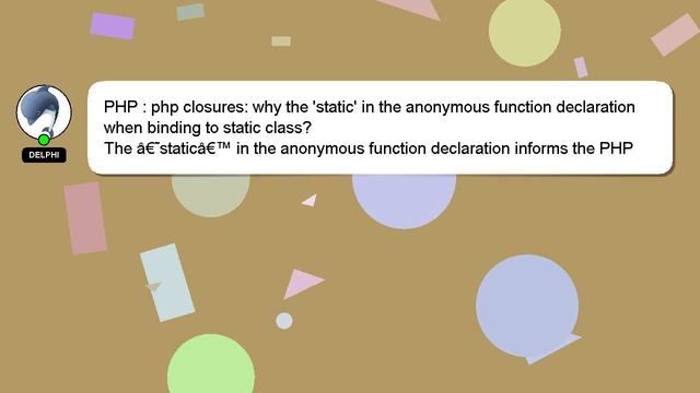 PHP : php closures: why the 'static' in the anonymous function declaration when binding to static c смотреть онлайн