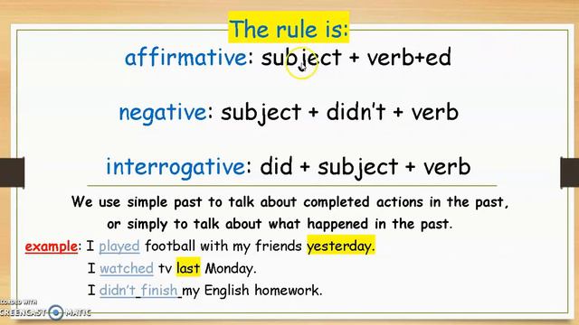 regular verbs in simple past 5th grade смотреть онлайн