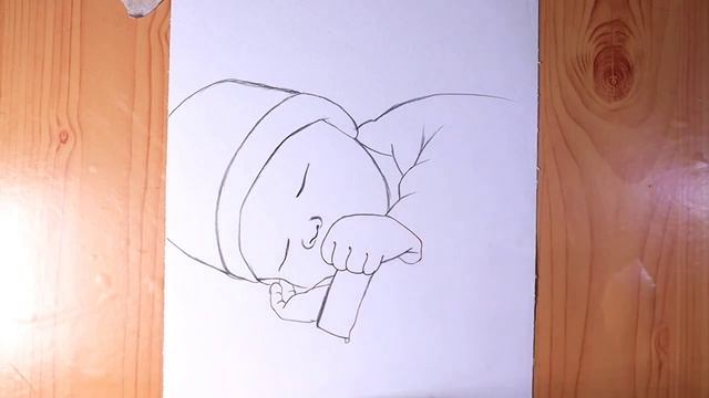 pencil drawing of sleeping Baby with Butterfly/baby drawing смотреть онлайн