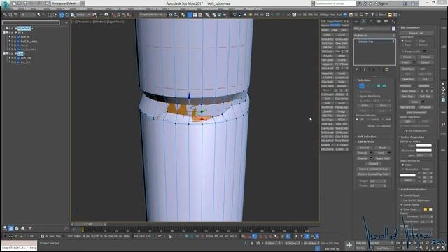 Modeling bolt and nut, hipoly,lowpoly, baking normals / Болт и гайка смотреть онлайн