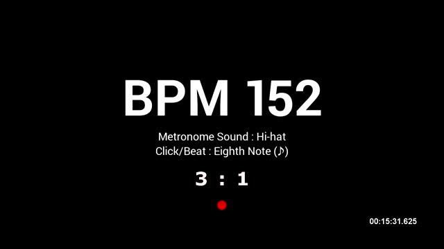 Metronome BPM 152 / Hi-hat / 8th смотреть онлайн