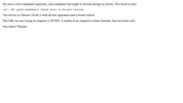 DevOps & SysAdmins: curl gnutls_handshake failed: Error in the pull function смотреть онлайн