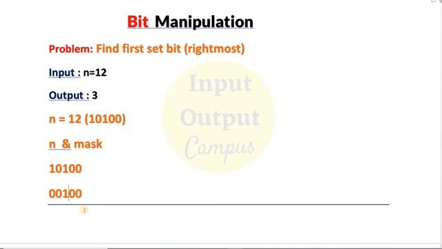 Find First Set Bit (Rightmost) | Rightmost First Set Bit | Bit Manipulation Problem Soultion смотреть онлайн