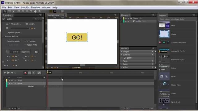 Изменения состояния кнопок при наводке мыши Edge Animate смотреть онлайн