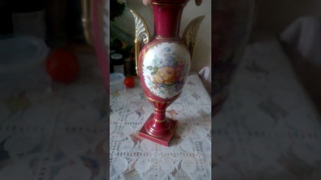 022 Моя коллекция Французского Фарфора старая расписная ваза 19 века