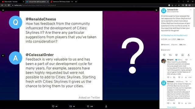 Finally NEWS! Cities Skylines 2 at Gamescom 2023? & Colossal Order Q&A! смотреть онлайн