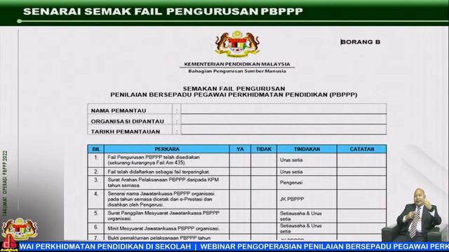 WEBINAR PENGOPERASIAN PENILAIAN BERSEPADU PEGAWAI PERKHIDMATAN PENDIDIKAN DI SEKOLAH : 2022 смотреть онлайн