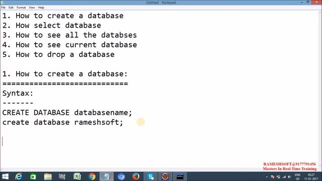 MYSQL DATABASE COMMANDS BY RAMESH SOFT Part 8 смотреть онлайн