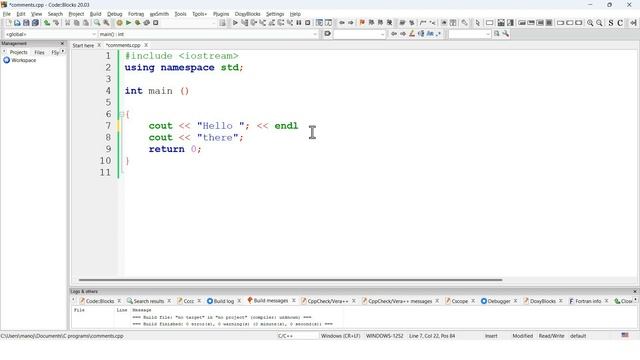 New line, tab space and comments in C++ Programming смотреть онлайн
