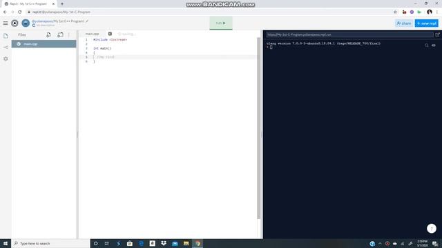 Creating a "Hello, World!" C++ program on Repl.it смотреть онлайн