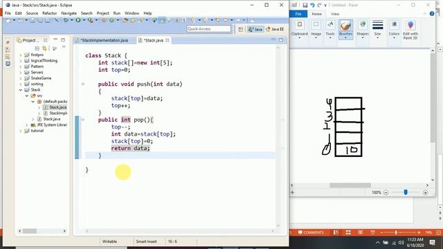 Stack Implementation in Java Prat 1 in hindi смотреть онлайн