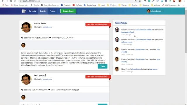 ReactJs event app like facebook смотреть онлайн