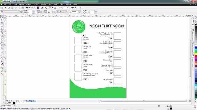 CorelDraw X6: Thiết kế Menu A4 với CorelDraw - Bài 12 смотреть онлайн