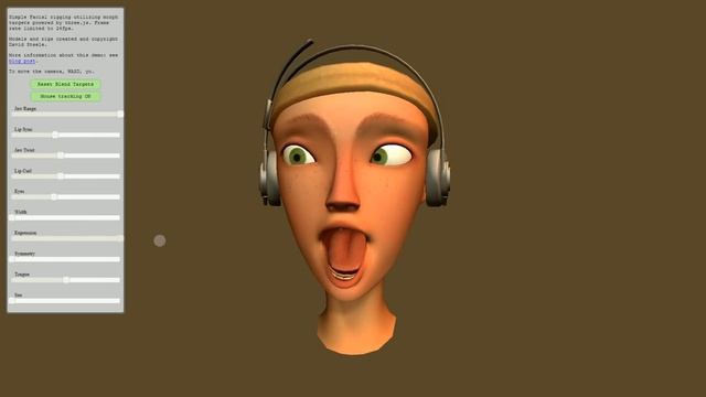 "Ginger" facial rigging utilizing morph targets powered by three.js in Mozilla Firefox смотреть онлайн