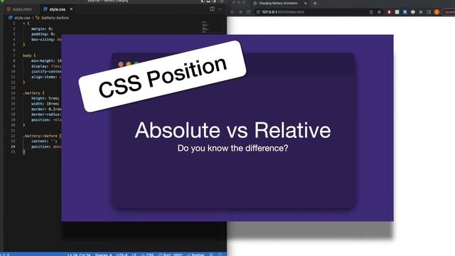 Battery Charging Animation | Pure CSS Tutorial | Webpage Preloader - Mini HTML & CSS Project смотреть онлайн
