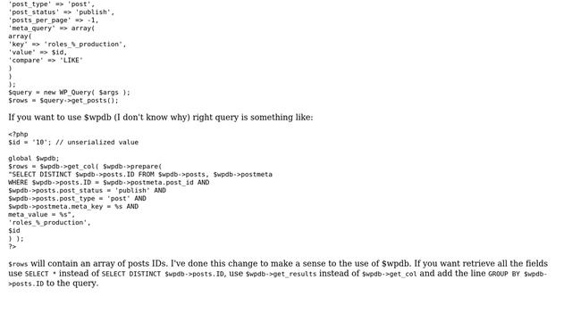 Wordpress: Using $wpdb to query posts with meta value containing current post_id (3 Solutions!!) смотреть онлайн
