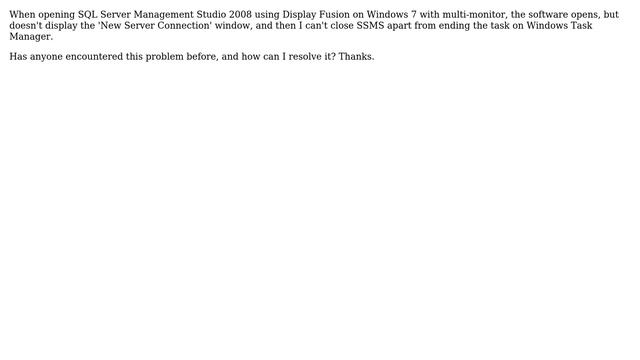 Display Fusion & SQL Server Management Studio 2008 смотреть онлайн