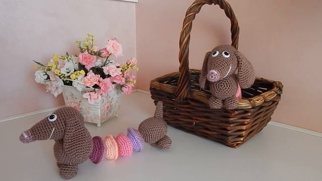 ♥♥ Собачка такса ♥ игрушка крючком ♥♥ смотреть онлайн