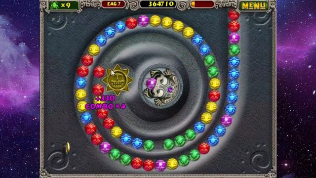 Zuma Deluxe (Gauntlet mode, Spiral of Doom, practice) - Ribbit 1 to Jaguar 7 смотреть онлайн