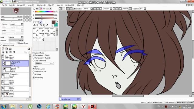 Как сделать так,чтобы глаза были видны на челке ( Paint tool sai) смотреть онлайн