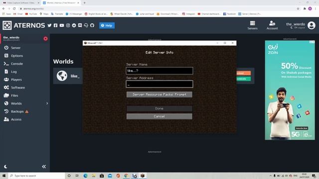 how to change name and world type on aternos server смотреть онлайн