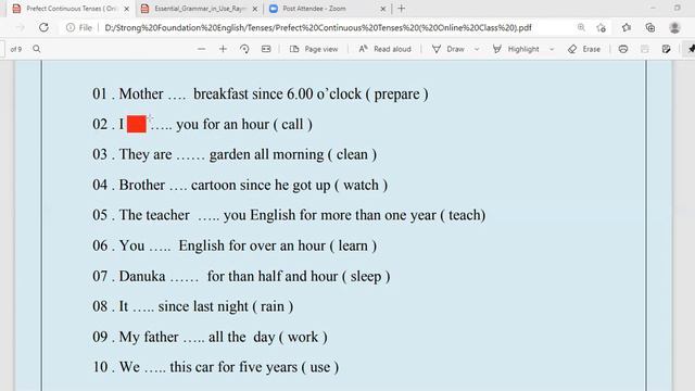 Present Perfect Continuous Tense 2 смотреть онлайн