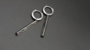 Серьги-кольца с подвеской «Трехгранный рунический став» от Starfallshop #Shorts