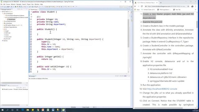 How to Configure H2 In Memory Database with Spring Tool Suite Java смотреть онлайн