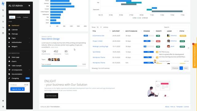 ALUI - Bootstrap 5 Responsive Admin Dashboard Theme rtl crm смотреть онлайн