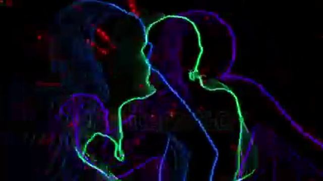 stock footage dancing girls outlined silhouettes colored neon style with star trails background смотреть онлайн