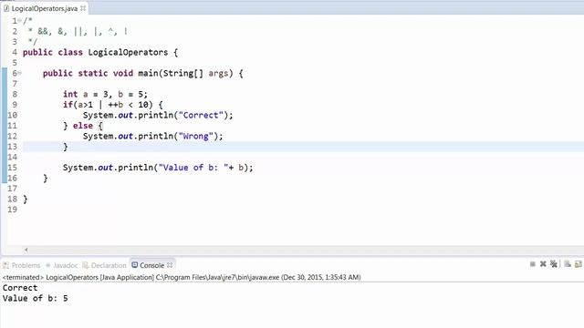 Java Tutorial - 13: Logical Operators (&&, &, ||, |, ^, !) смотреть онлайн