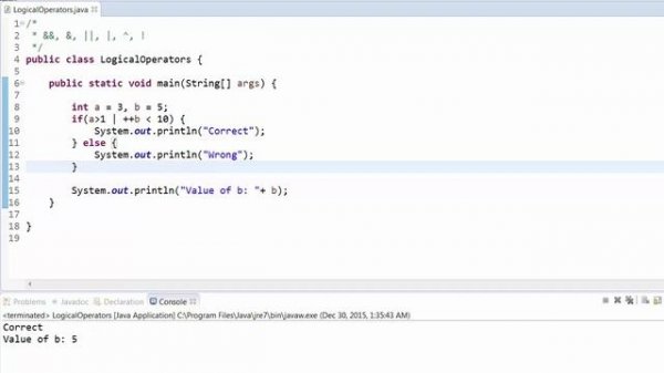 Java Tutorial - 13: Logical Operators (&&, &, ||, |, ^, !)