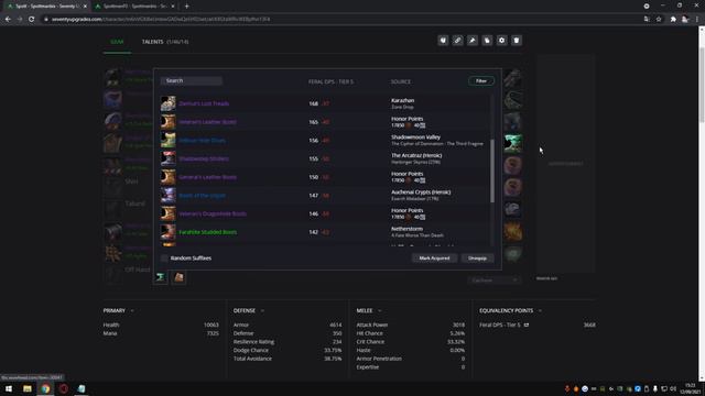 Feral PvP TBC BiS list for the Phase 2 by Spottman - Rank 1 Feral - 3117 Rating смотреть онлайн