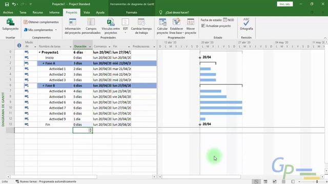 Diagrama de Gantt Project смотреть онлайн