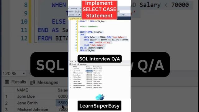SQL Case Statement/Expression | WHEN THEN ELSE in sql | SQL Interview Questions And Answers #sql смотреть онлайн