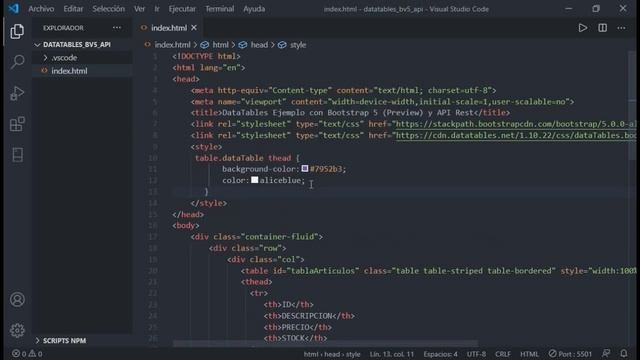 Mostrar base de datos MySQL usando Node JS. Datatables style boootstrap v5 - смотреть онлайн
