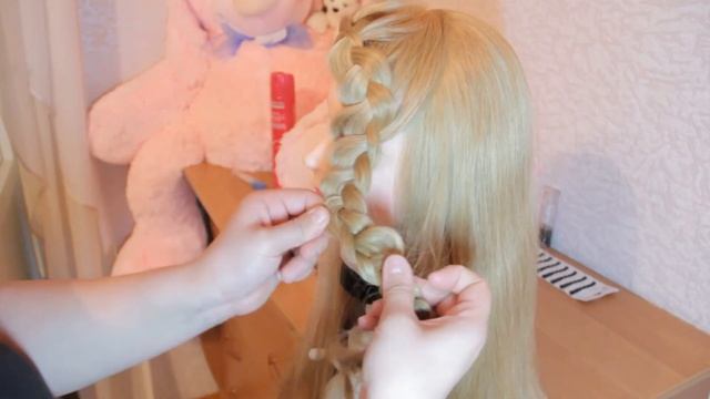 Прическа: Плетение ажурной косы с цветком. Openwork Braid With A Flower