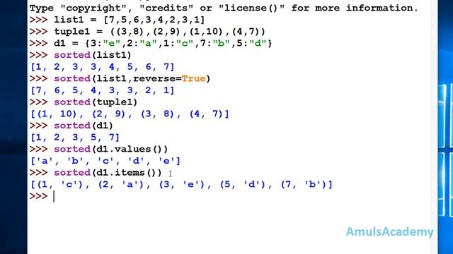 Python Tutorials - Sorted Function | How to Sort List Tuple and Dictionaries смотреть онлайн