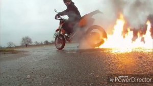 Пидбайк+ бензин и огонь