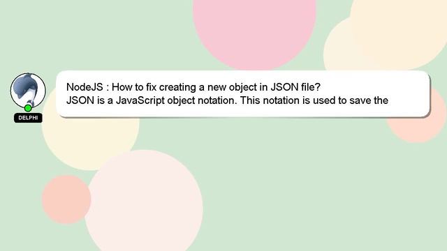 NodeJS : How to fix creating a new object in JSON file? смотреть онлайн